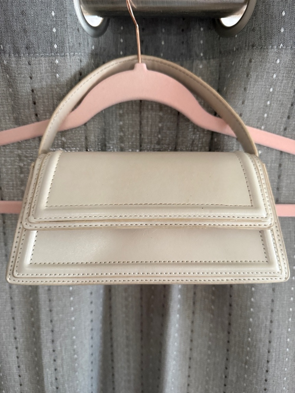 Zara Cream Mini Top-Handle Bag
